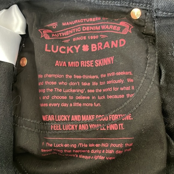 Lucky Brand Ava Mid Rise Skinny Jean Women’s 4/27 R Black Denim Closet Staple - Picture 3 of 11